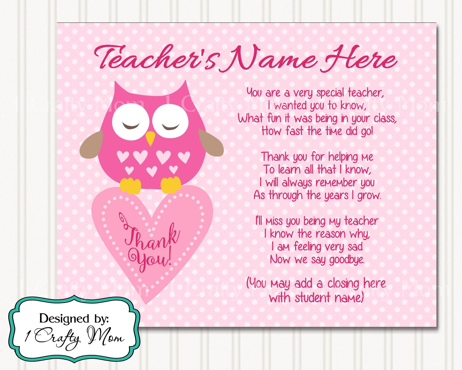 The special teacher. Thank you teacher poem. Poems for teachers. What is a teacher? Poem. Thank you poem to the teacher with name.