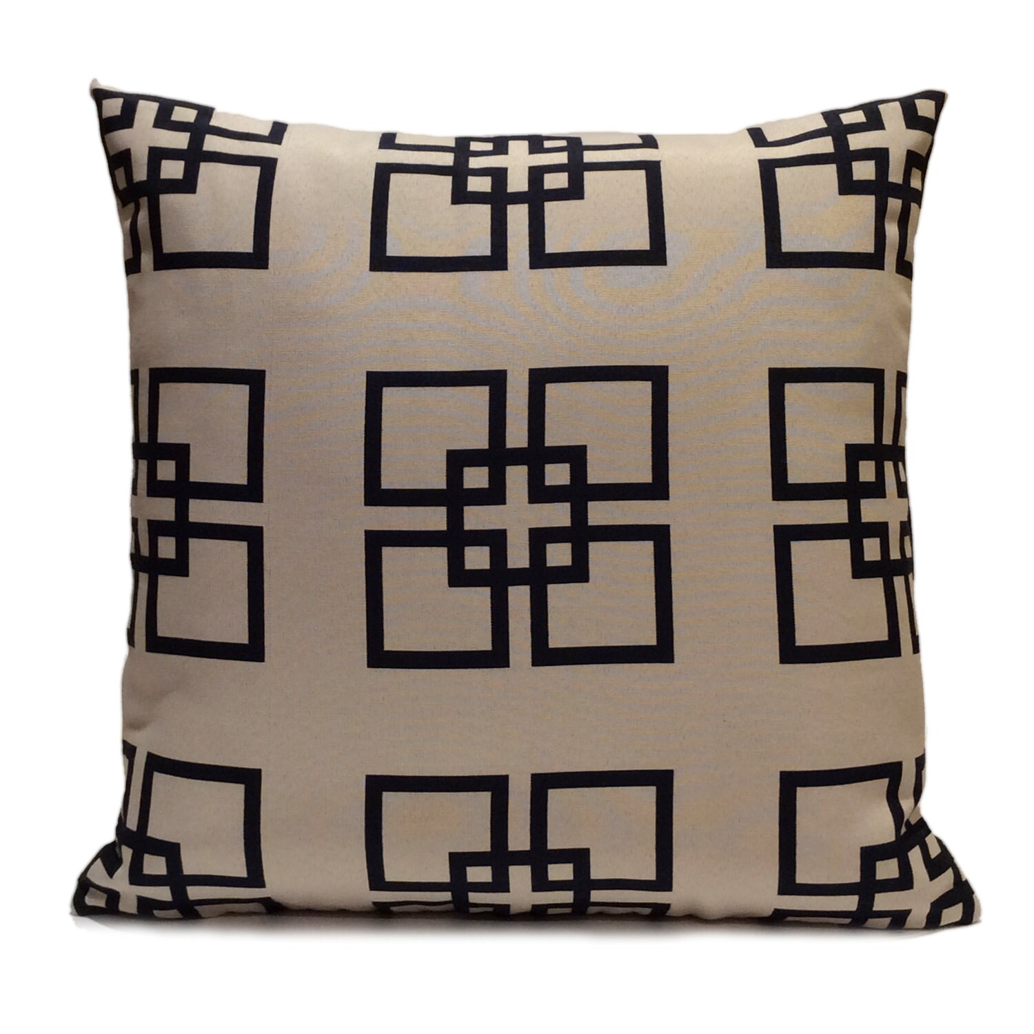 Navy Blue and Khaki Beige Pillow Throw Pillow Cover