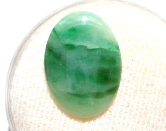S A L E 50% Off!!! GREEN JADEITE JADE Oval Cabochon (15.3x11x2.2mm) (3.49ct)