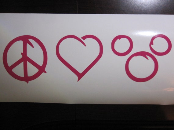 Download PEACE LOVE MICKEY Disney Vinyl Window Decal/Sticker ...