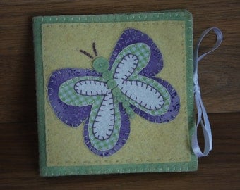 Needle Case, Embroidered Needle Case, Butterfly/Flower Pins and Needles Case, Butterfly Needlecase, Felt Needle book, sewing needle case