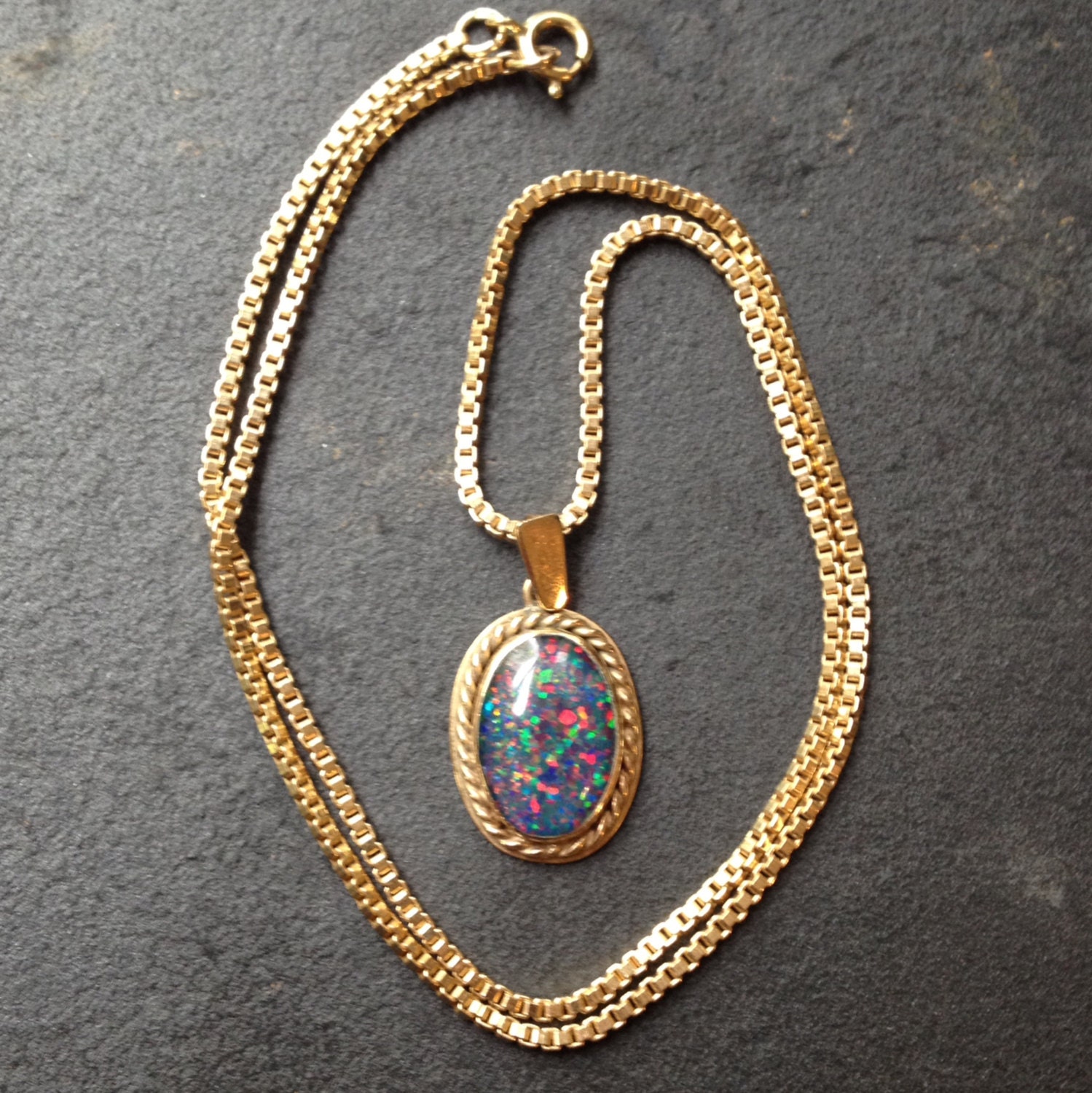 antique opal pendant necklace