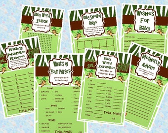 Monkey Themed Baby Shower Game Pack {Digital File Only}