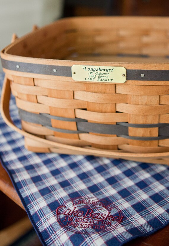 Longaberger JW Collection 1992 Cake Basket with Liner and