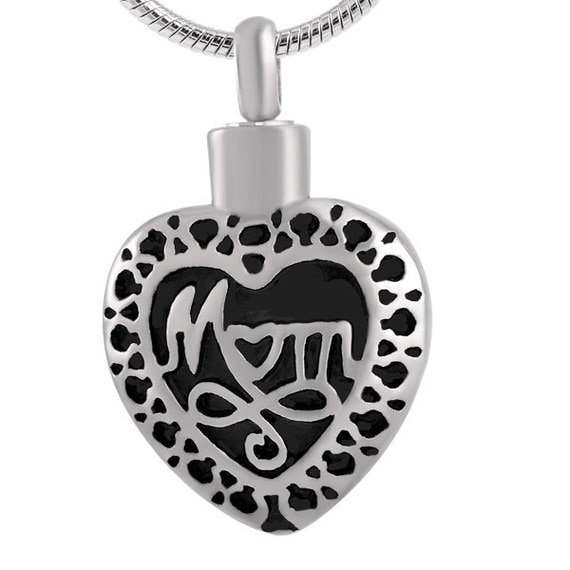No.59 Stainless Steel "I Love Mom Heart" Cremation Jewelry Pendant ...