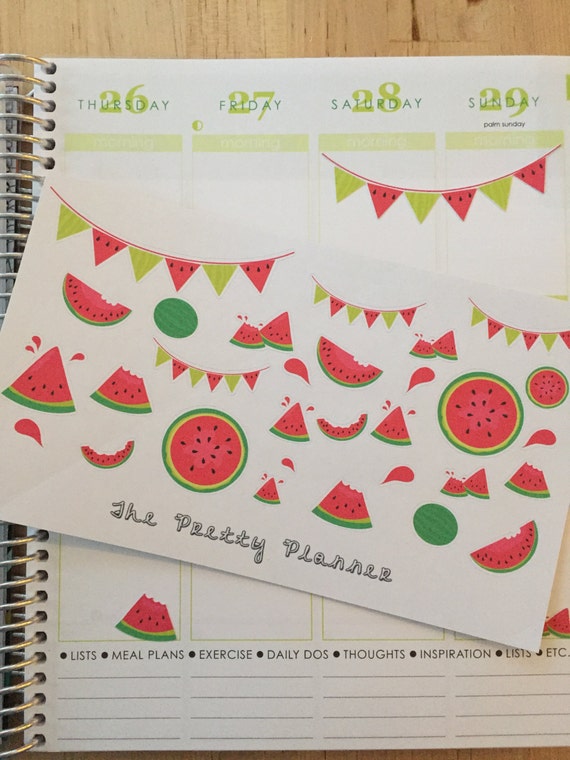 Watermelon Life Planner Stickers by ThePrettyPlanner on Etsy