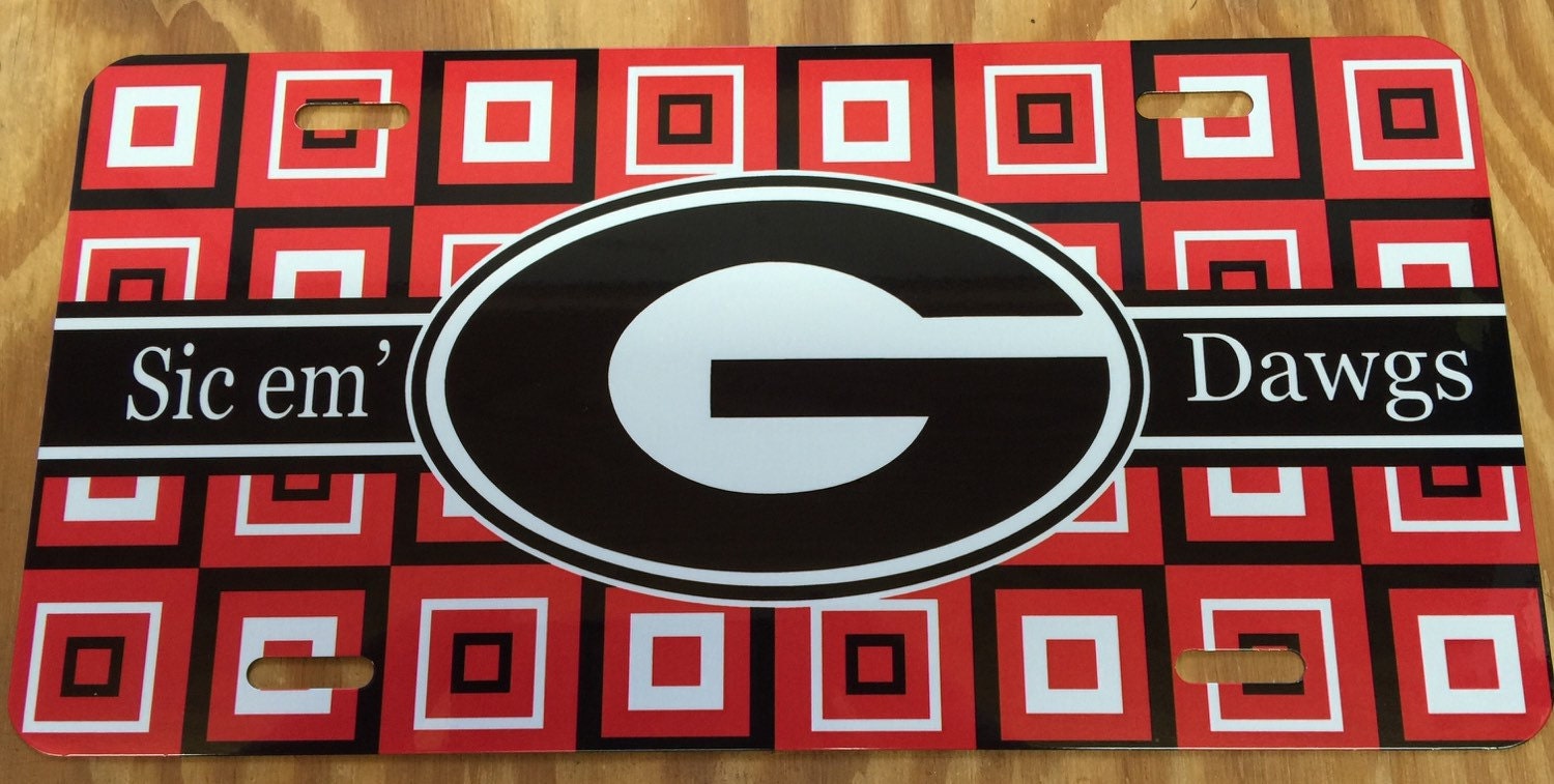 bulldogs car tag Bulldogs license plate red