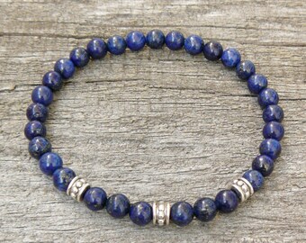 Lapis Lazuli Mens Bracelet, Womens bracelet, Lapis Lazuli Bracelet, Natural Gemstone Bracelet, Lapis Men Bracelet, mens beaded bracelet,