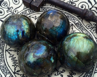 Gorgeous Electric Labradorite Spheres! New Moon magic.