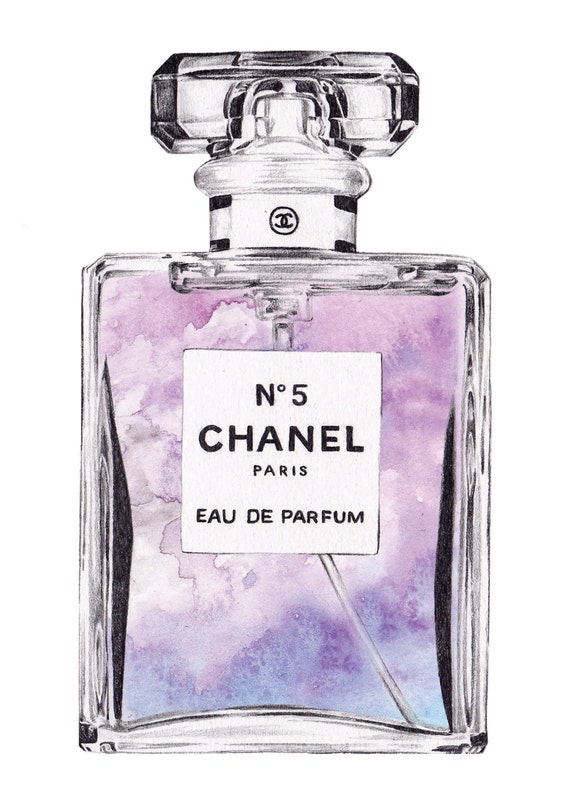 CHANEL No.5 'Purple Sky' Perfume Print by LaurieDuncanArt on Etsy