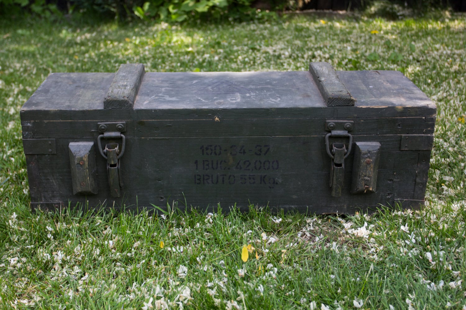 Original Vintage Military Wooden Ammunition Box Haute Juice