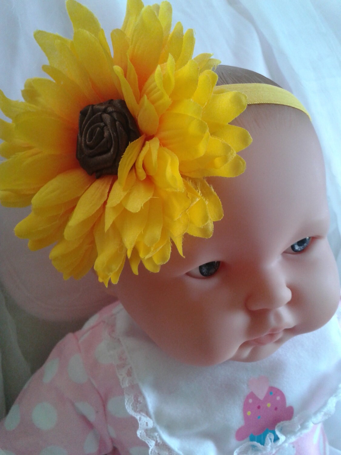 sunflower newborn headband