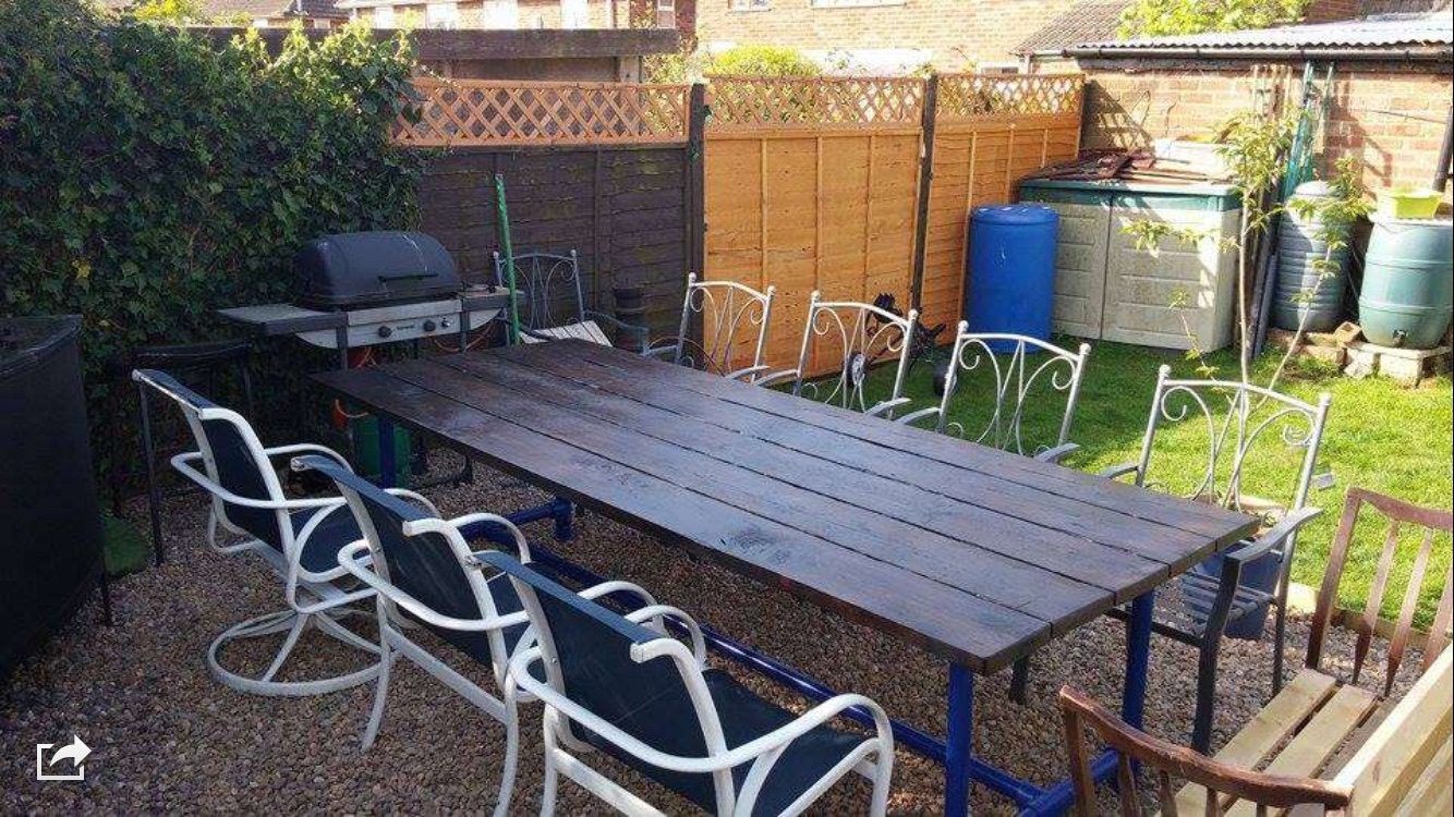 Reclaimed Scaffold board garden/bar /table 9ft x 4ft