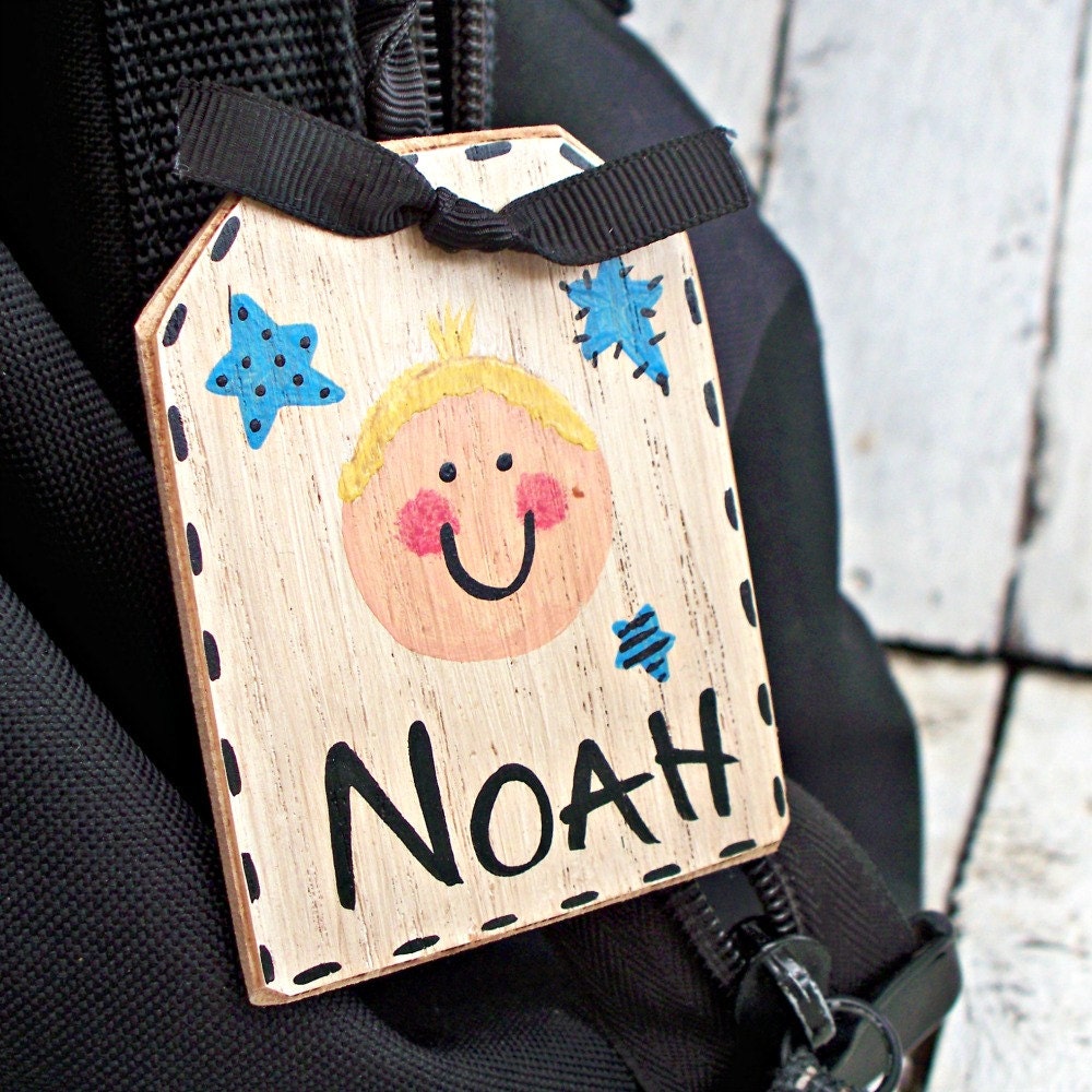 Diaper Bag Tag Boys Bag Tag Wood Name Sign Rustic Shabby