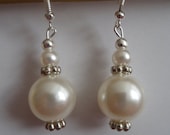 Ivory Pearl Bead Bridal Drop Earrings -Wedding jewellery
