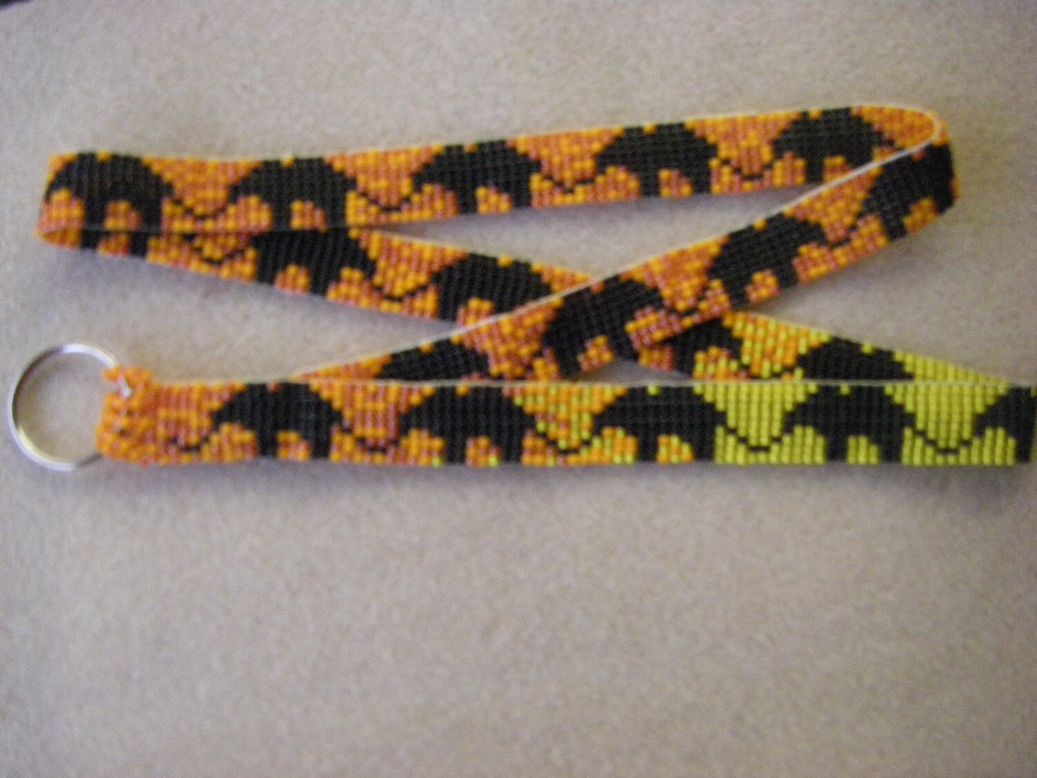 Novelty loom beaded safri key chain elephants African