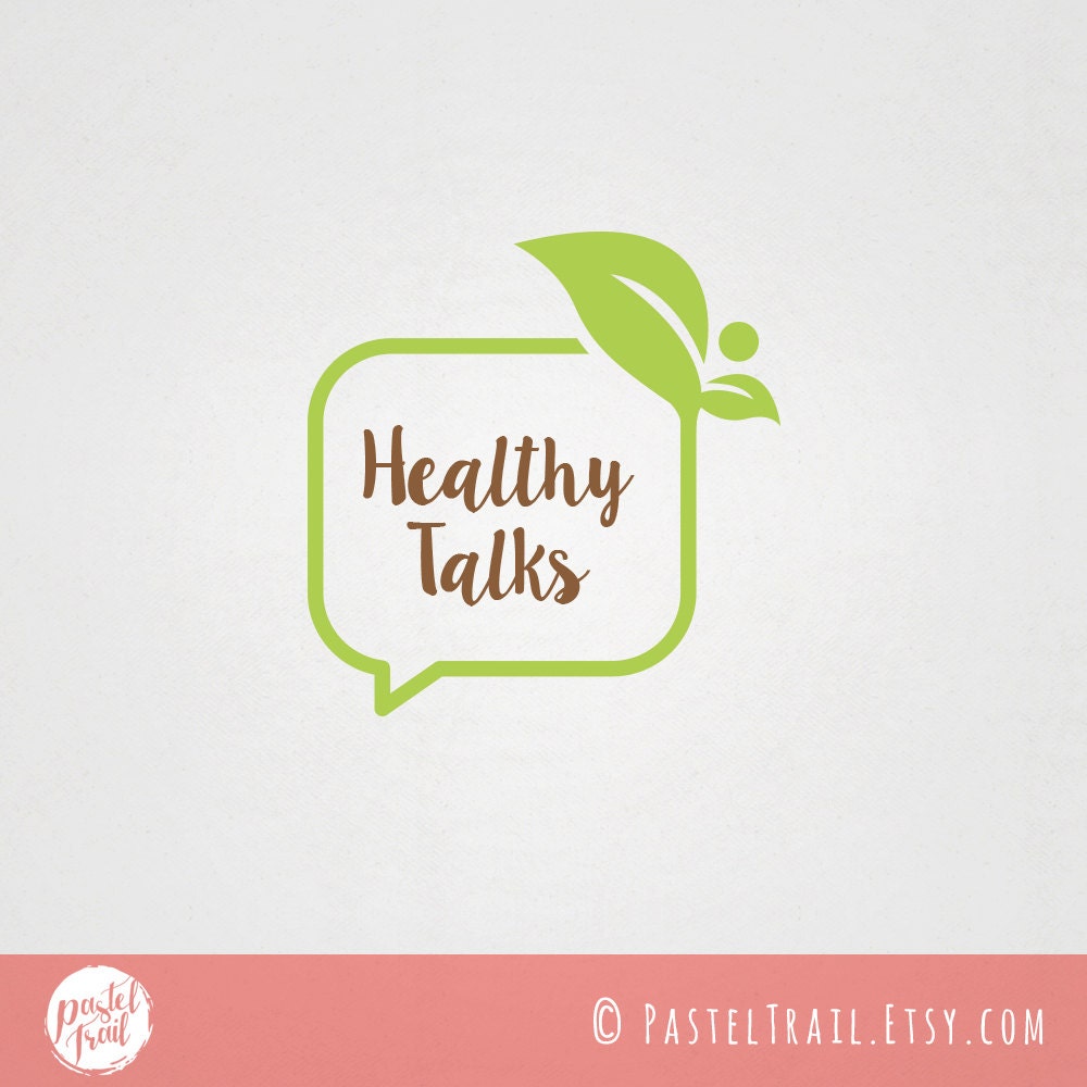 Custom Premade Food Logo Design Healthy Talks Green Speak