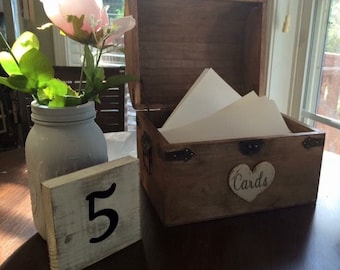 Rustic, wedding chest, chestnut, vintage, country, note box, money holder