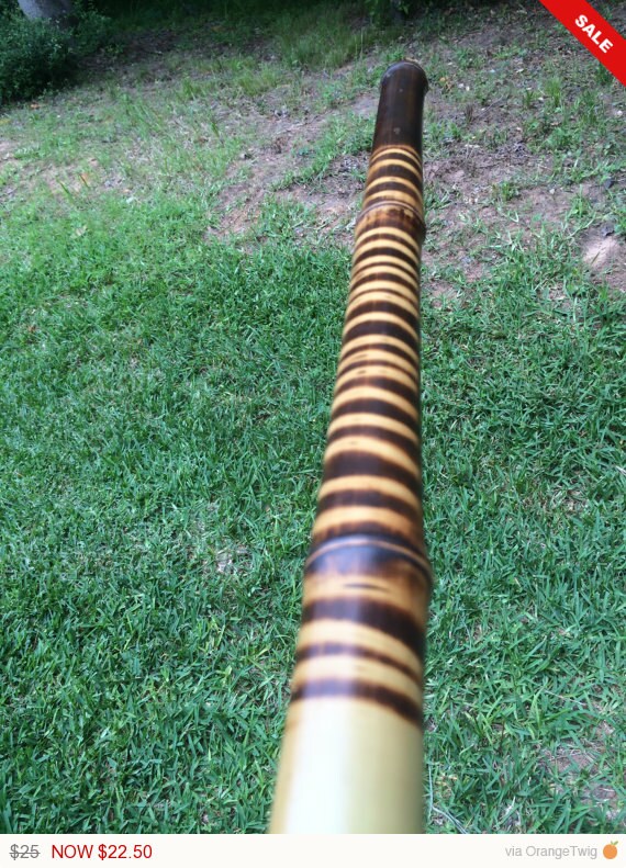 Sale july 4 66" Bo Staff 5' 6" Fire Tempered Bamboo Tiger Stripes