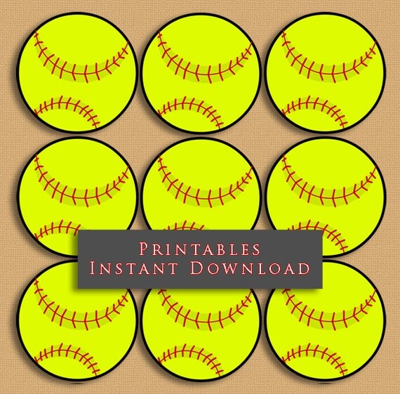 2 5 Softball Printable Cupcake Toppers Sports Theme