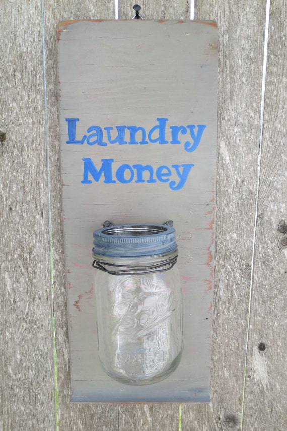 Items similar to Laundry Money Mason Jar Bank on Etsy