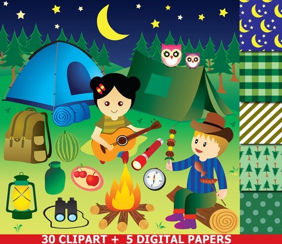 Camping Clipart Camping Party Clipart Glamping Camp Clip