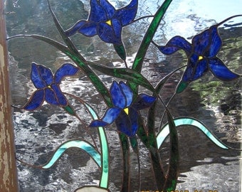 Stained glass window,Vintage Frame, Hand Drawn, "One of a Kind", **SOLD** 24" wide x28" tall, Art glass, Custom window