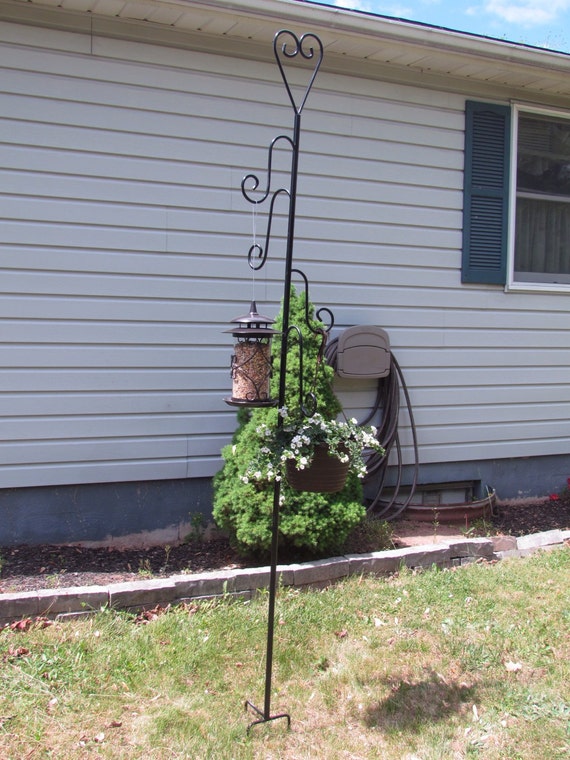 Iron plant/bird feeder hanger by Thompsonironworks on Etsy