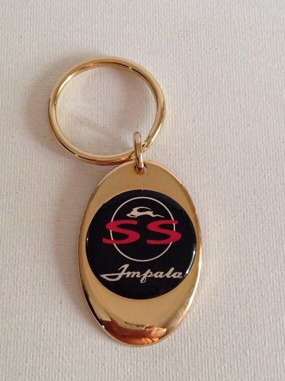 Chevy Impala SS Keychain Solid Brass Gold Plated Key Chain