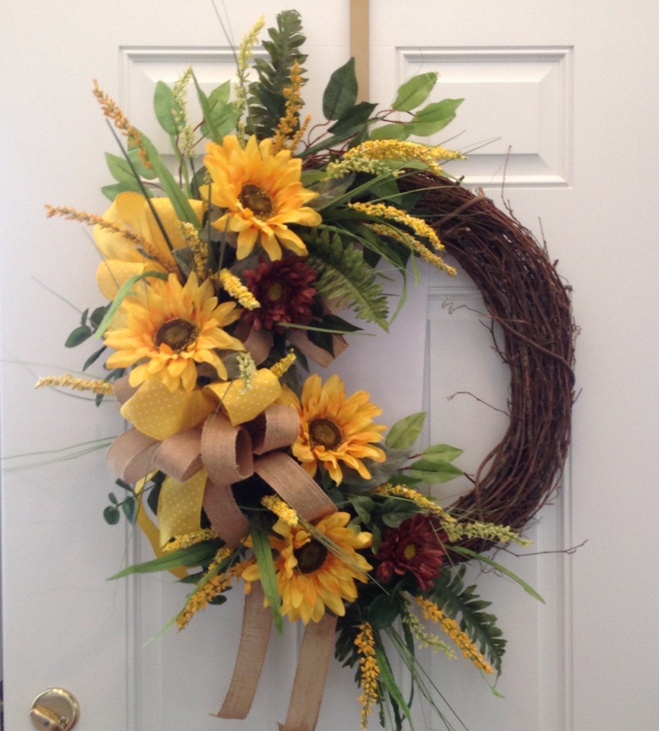 Large Sunflower wreath. Summer wreath Fall wreath. Sunflower