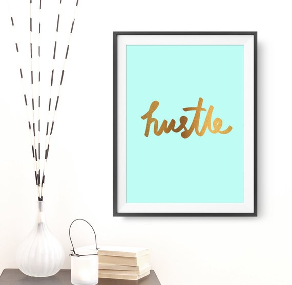 Items similar to Wall Decor “Hustle" Printable Art Poster