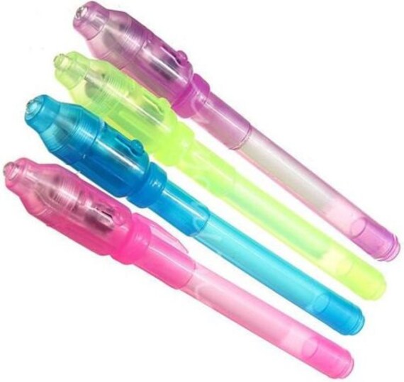 Invisible Ink Pen and Black / UV Light 4 Pack by DecoratedByJR