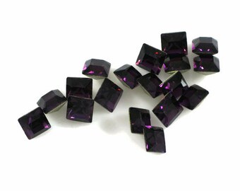 Swarovski Crystal Stone 4428 Amethyst F-Foiled 6mm Square