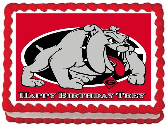 Georgia Bulldogs Frosting Sheet Cake Topper by WildflowersandRoses Georgia Bulldogs Frosting Sheet Cake Topper by WildflowersandRoses
