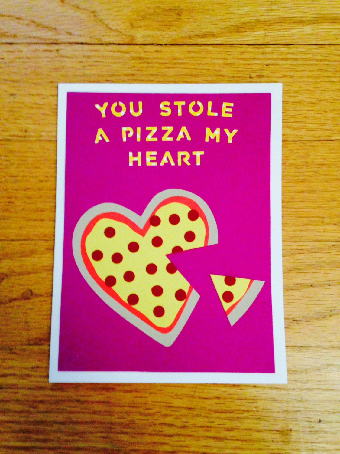 You Stole a Pizza My Heart Love Card Anniversary by piperspaperco