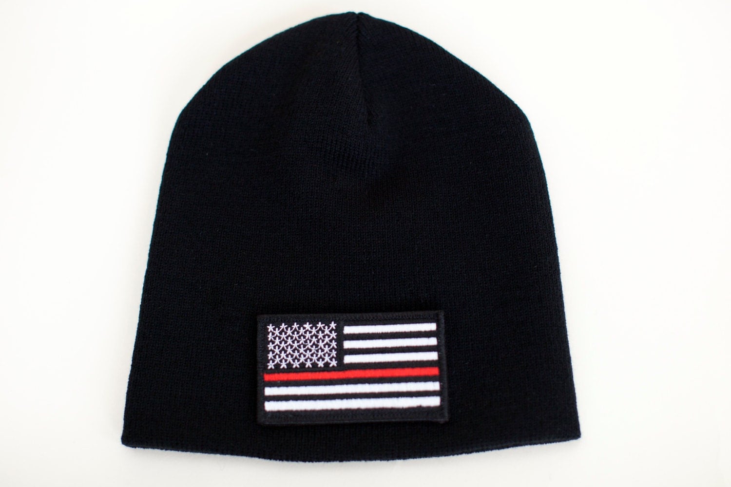 Fire/EMS Thin Red Line Beanie Cap with Velcro by BlueLineRedLine