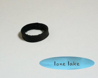 black leather ring-simple ring-unisex ring-mens ring