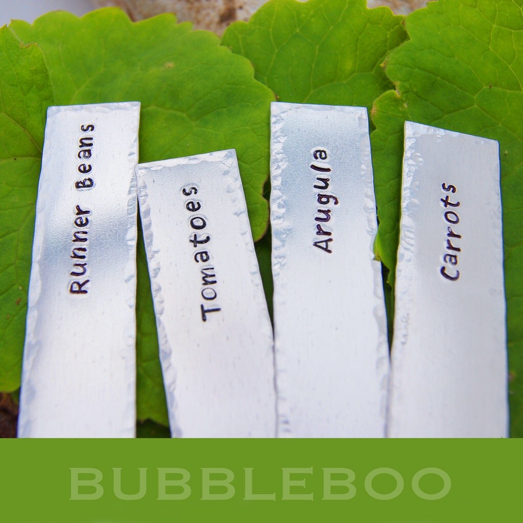 Handstamped Garden Plant Labels or Markers herbs flowers