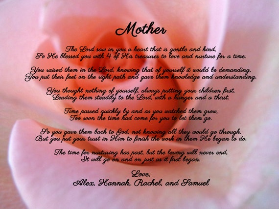 Personalized Christian Mother's Day Gift Poem by DivinelyNspired