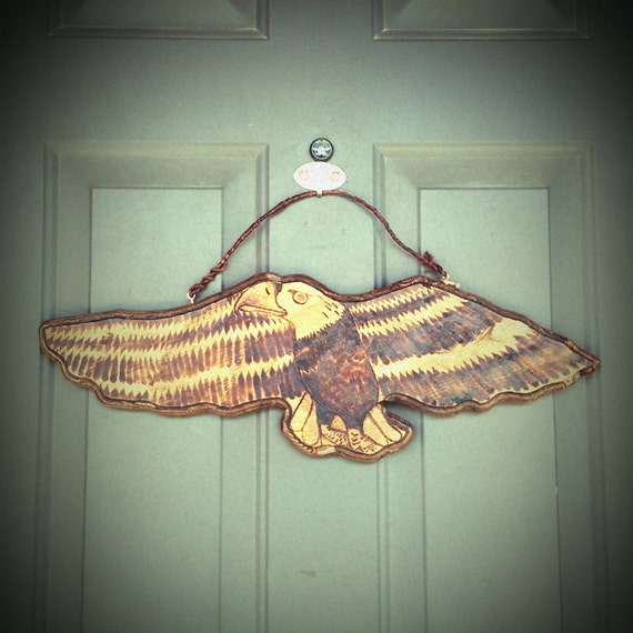 Wooden Bald Eagle Welcome Sign