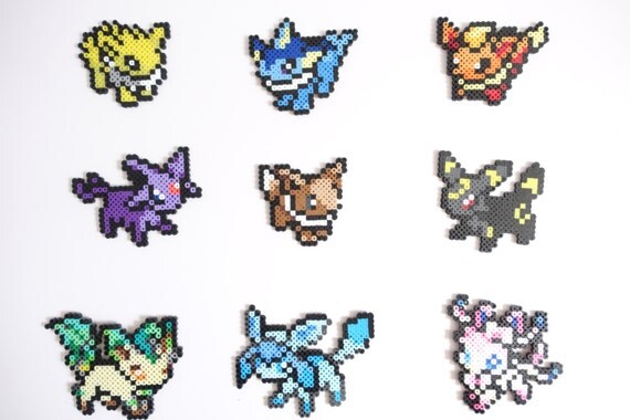 Items Similar To Eeveelution Perler Bead Sprites Pokemon Eevee