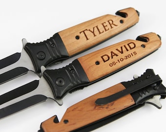 Groomsmen Gifts 1 Personalized Custom Engraved Pocket Knife Tactical Folding Knife Rescue Knife Groomsmen Knives Engraved Knives - KFE001