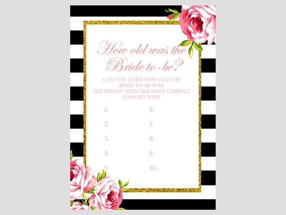 How old was the bride to be guess bride age by MagicalPrintable