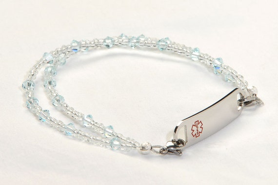 Swarovski Crystal Medical Id Bracelet 6862