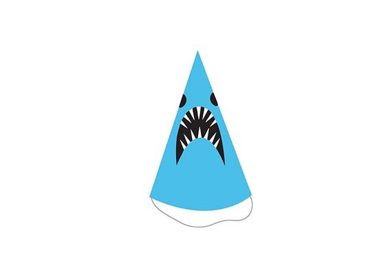 Party like a shark hat birthday party hat printable by ColorFiles