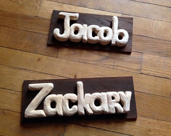 Items similar to Custom Hand Painted Name Sign Plaque on Wrapped Canvas ...