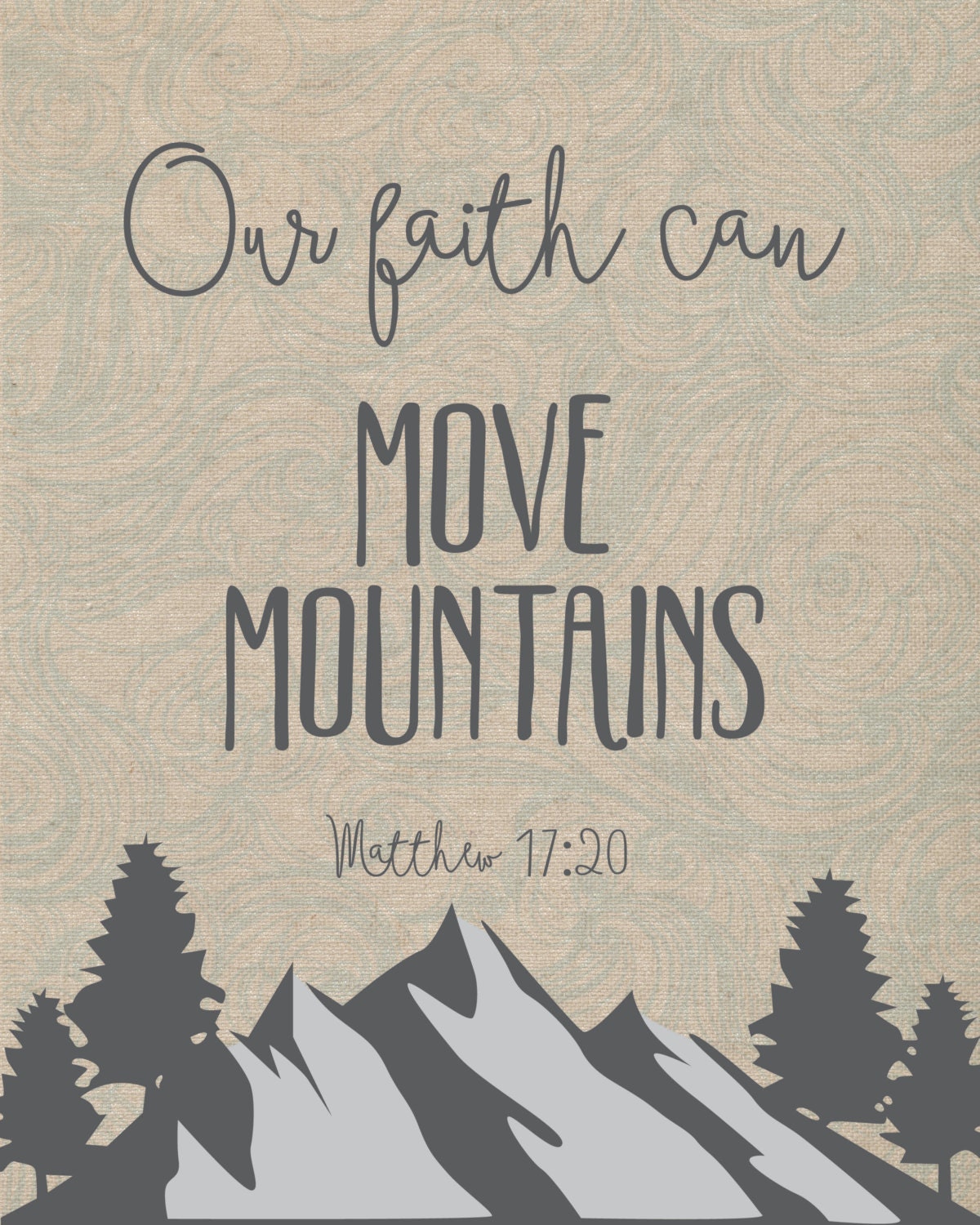 verse move bible faith about can mountains that wind bible Typography faith pattern print can Our verse with