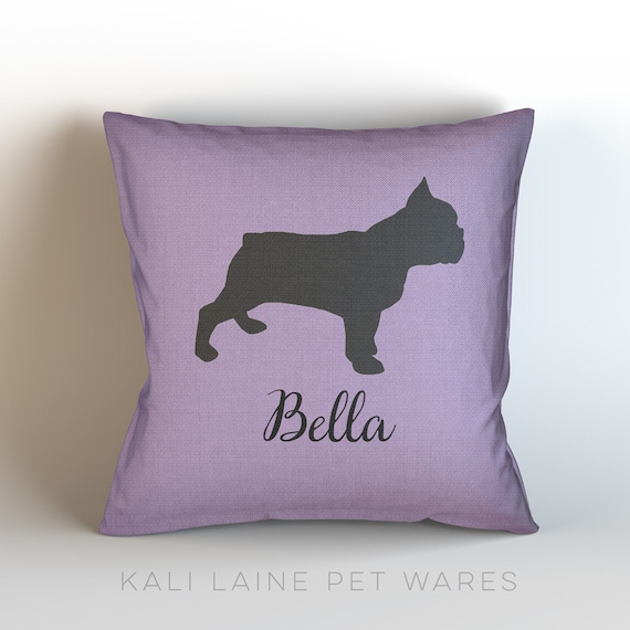 Custom Dog Name Decorative Throw Pillow/ Personalized/ Choose Color/ Custom Name/ French Bulldog ...
