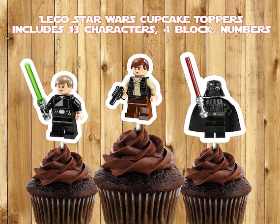 Printable Lego Star Wars Cupcake Toppers by InstaBirthday on Etsy