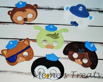Deluxe Felt Mask -- Kids Mask – Inspired by Octonauts -- Costume – Dress-Up -- Halloween -- Pretend Play -- Party Favor – MMTM0018